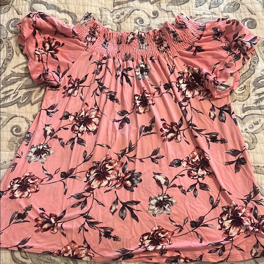 Pinkblush Smocked Pink Blouse with Relaxed Fit